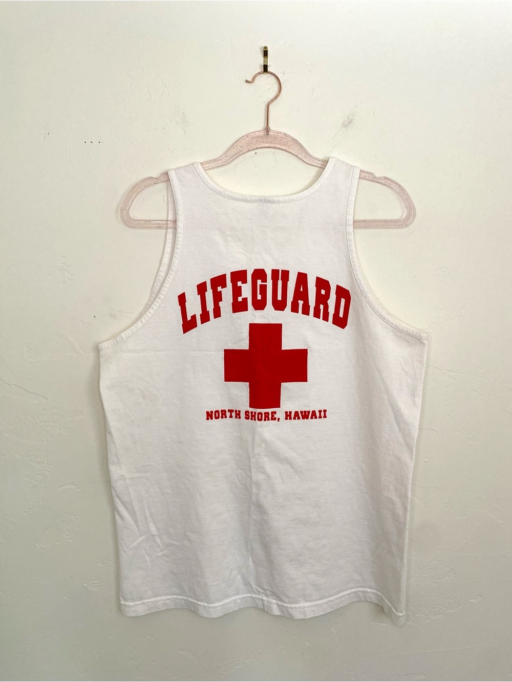 North Shore Hawaii Lifeguard Graphic Men’s Large Tank Top Surfing Beach Shirt